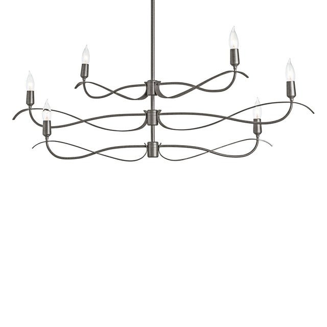 Hubbardton Forge 2021 Natural Iron Multi Willow 6-Light Small Chandelier