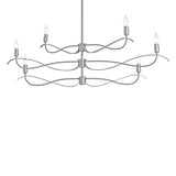 Hubbardton Forge 2021 Vintage Platinum Multi Willow 6-Light Small Chandelier