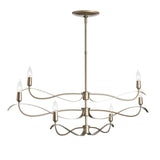 Hubbardton Forge 2021 Vintage Platinum Multi Willow 6-Light Small Chandelier