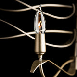 Hubbardton Forge 2021 Vintage Platinum Multi Willow 6-Light Small Chandelier