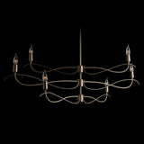Hubbardton Forge 2021 Vintage Platinum Multi Willow 6-Light Small Chandelier