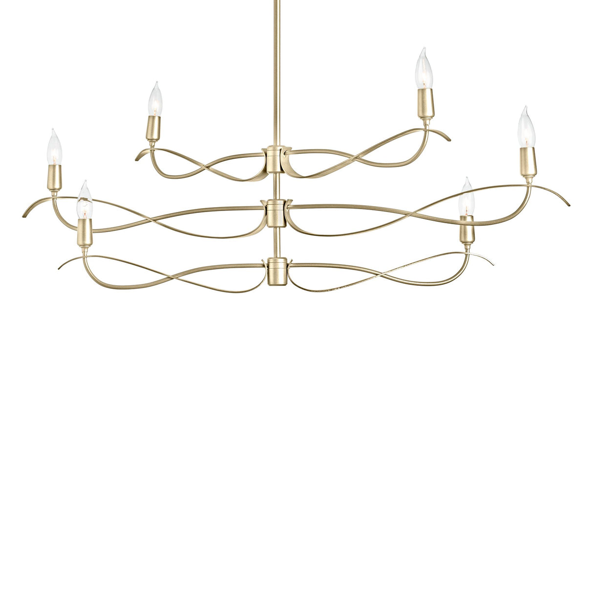 Hubbardton Forge 2021 Modern Brass Multi Willow 6-Light Small Chandelier