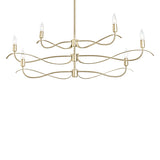 Hubbardton Forge 2021 Modern Brass Multi Willow 6-Light Small Chandelier