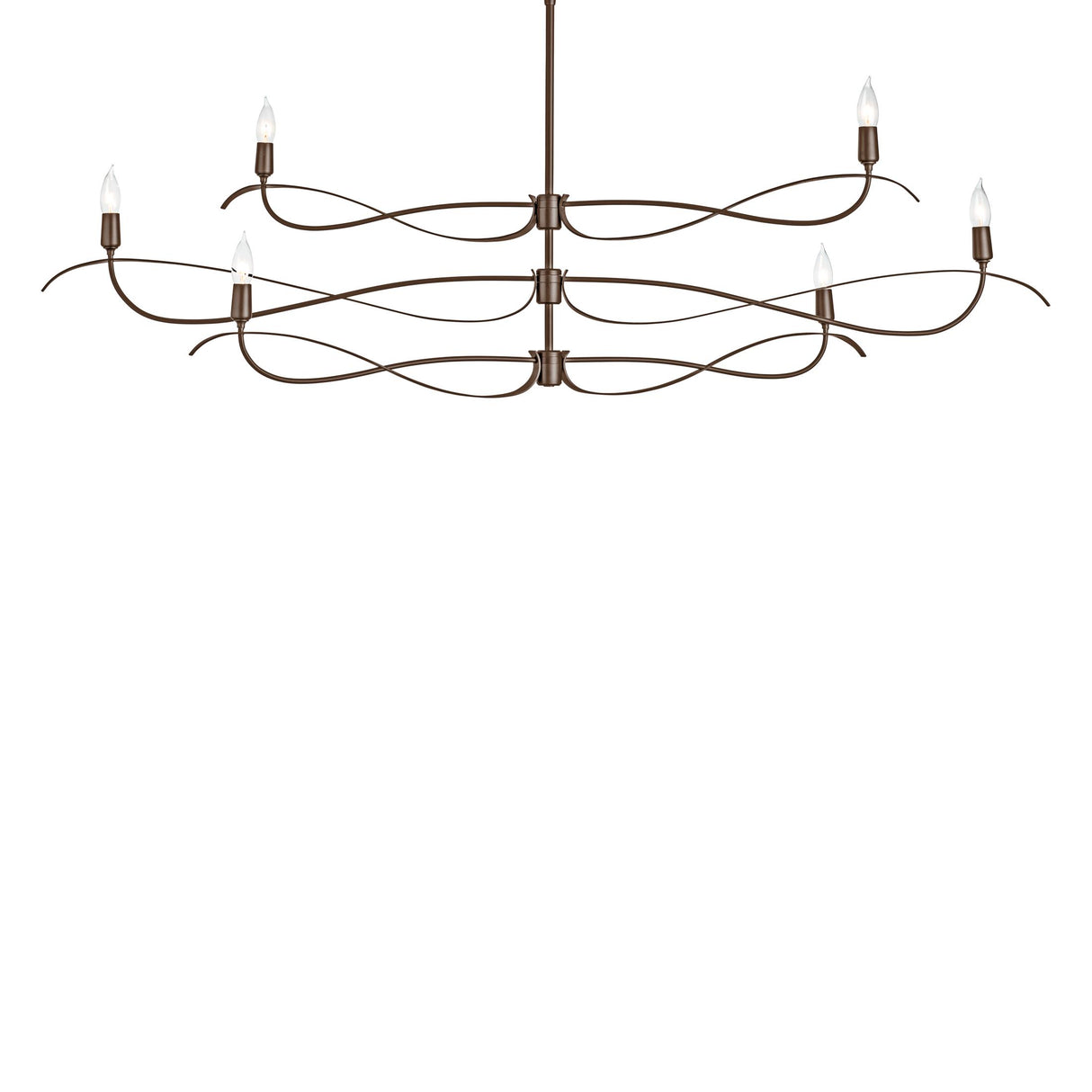 Hubbardton Forge 2021 Bronze Multi Willow 6-Light Large Chandelier