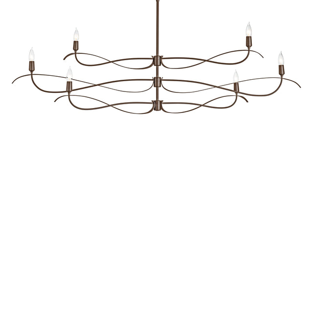 Hubbardton Forge 2021 Bronze Multi Willow 6-Light Large Chandelier