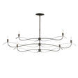 Hubbardton Forge 2021 Dark Smoke Multi Willow 6-Light Large Chandelier