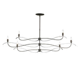 Hubbardton Forge 2021 Dark Smoke Multi Willow 6-Light Large Chandelier