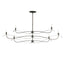 Hubbardton Forge 2021 Dark Smoke Multi Willow 6-Light Large Chandelier
