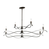 Hubbardton Forge 2021 Dark Smoke Multi Willow 6-Light Large Chandelier