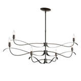 Hubbardton Forge 2021 Dark Smoke Multi Willow 6-Light Large Chandelier
