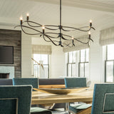 Hubbardton Forge 2021 Dark Smoke Multi Willow 6-Light Large Chandelier
