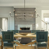 Hubbardton Forge 2021 Dark Smoke Multi Willow 6-Light Large Chandelier