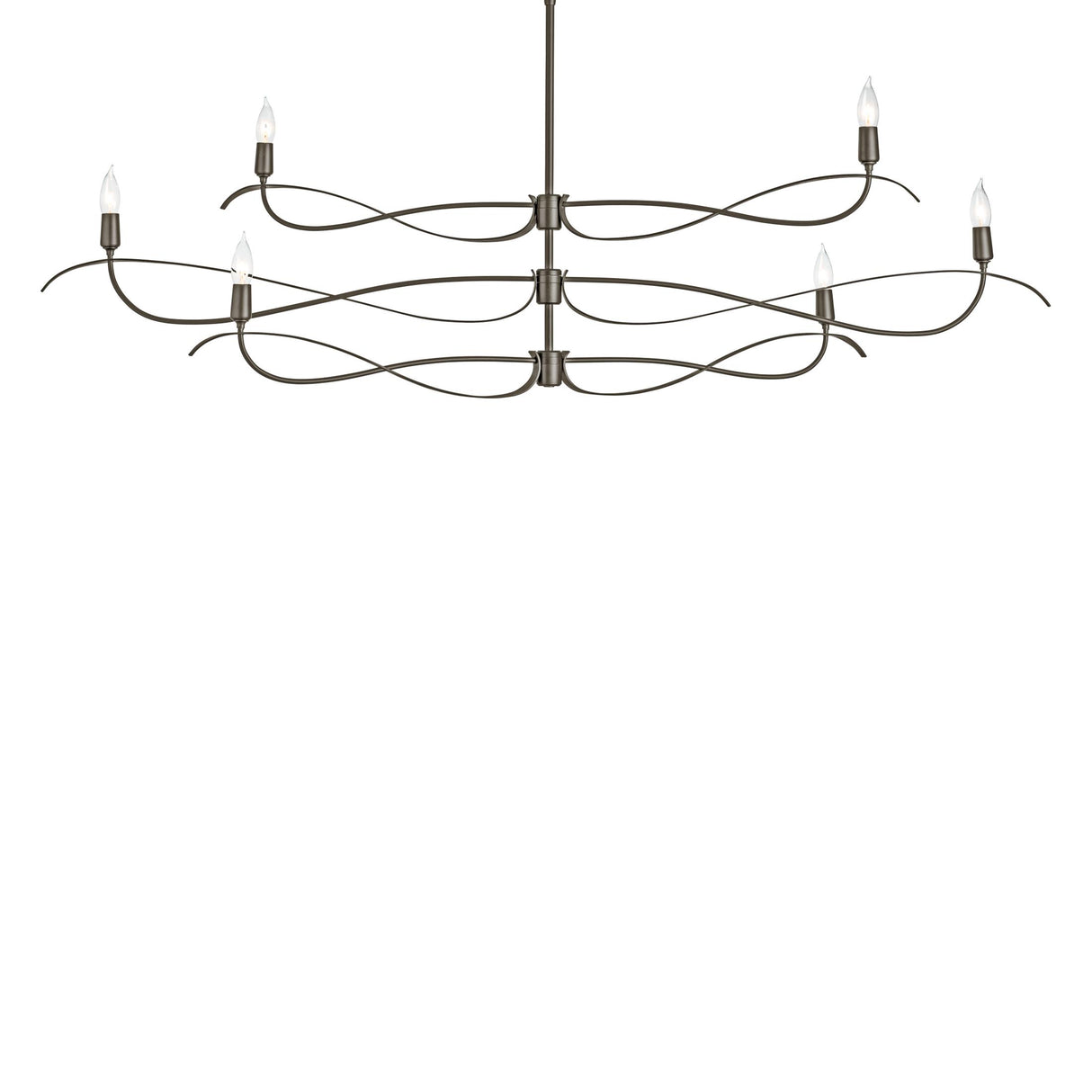 Hubbardton Forge 2021 Oil Rubbed Bronze Multi Willow 6-Light Large Chandelier
