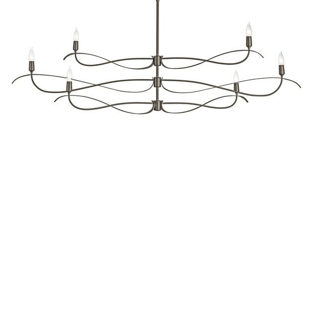 Hubbardton Forge 2021 Oil Rubbed Bronze Multi Willow 6-Light Large Chandelier