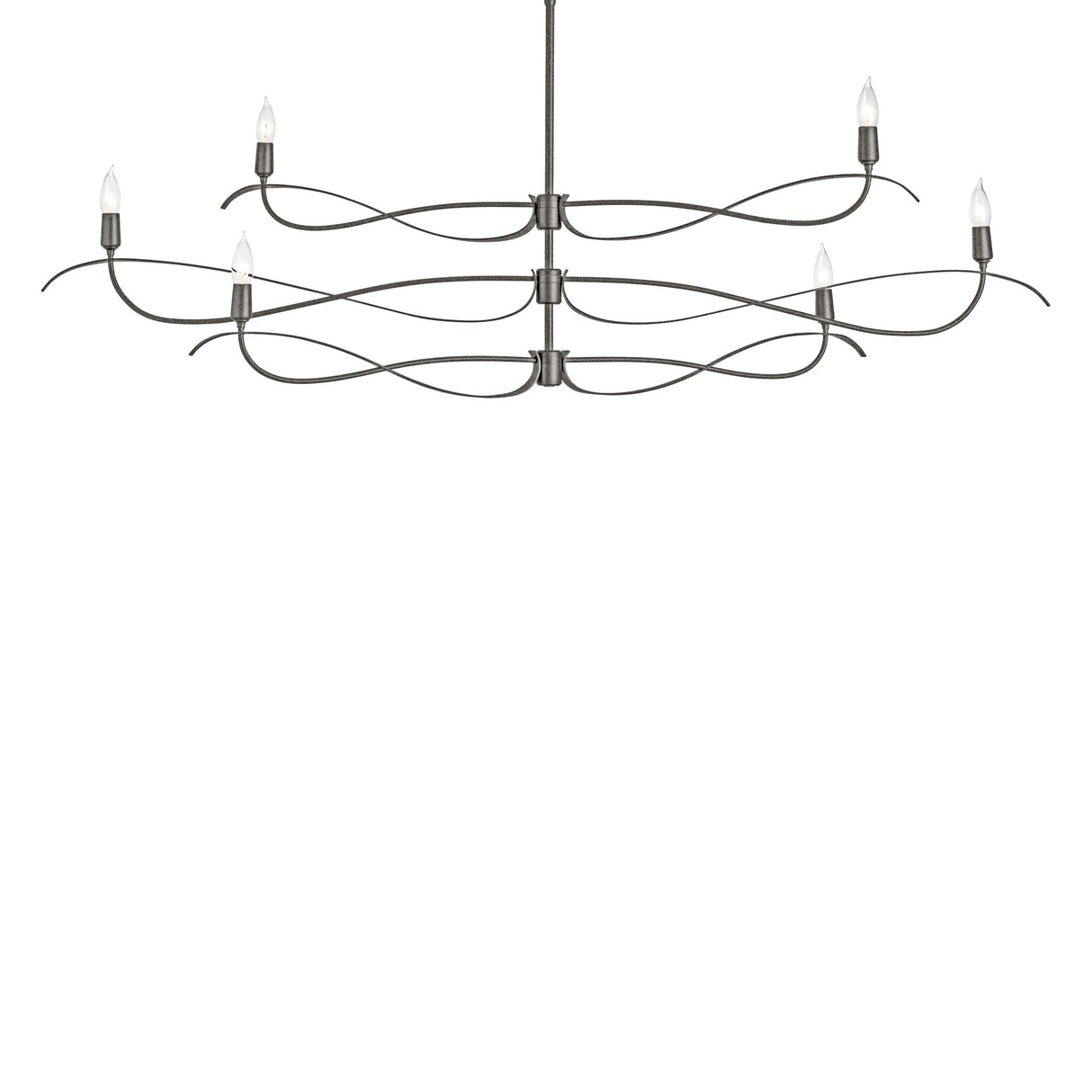 Hubbardton Forge 2021 Natural Iron Multi Willow 6-Light Large Chandelier