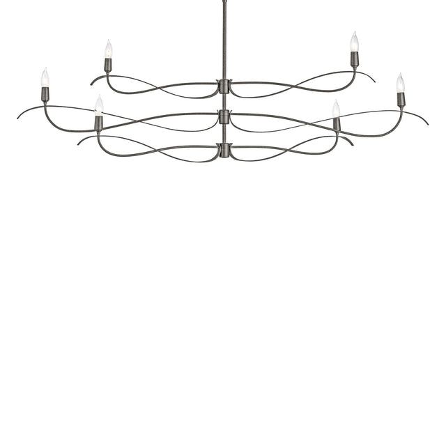 Hubbardton Forge 2021 Natural Iron Multi Willow 6-Light Large Chandelier