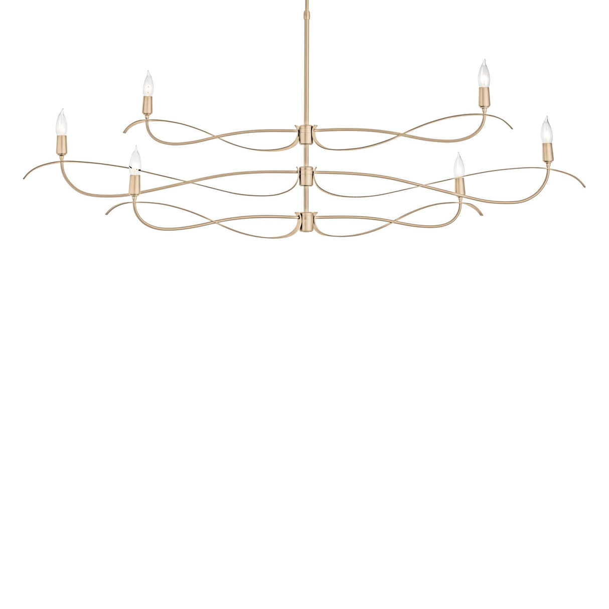 Hubbardton Forge 2021 Soft Gold Multi Willow 6-Light Large Chandelier