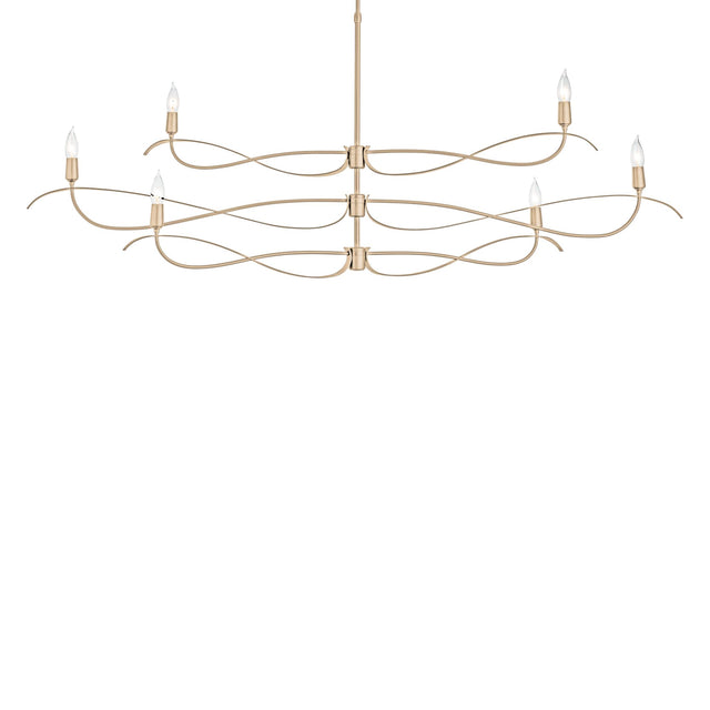 Hubbardton Forge 2021 Soft Gold Multi Willow 6-Light Large Chandelier