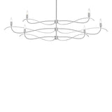 Hubbardton Forge 2021 Vintage Platinum Multi Willow 6-Light Large Chandelier