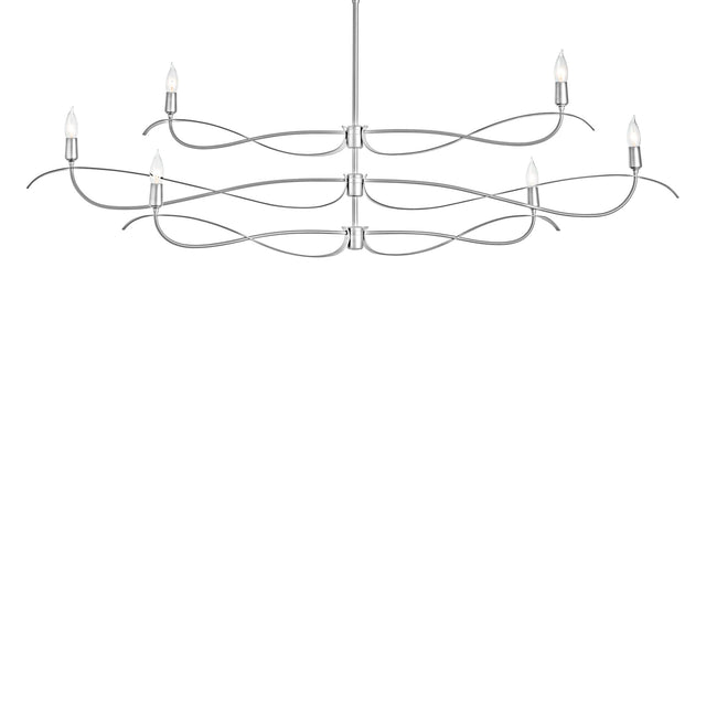 Hubbardton Forge 2021 Sterling Multi Willow 6-Light Large Chandelier