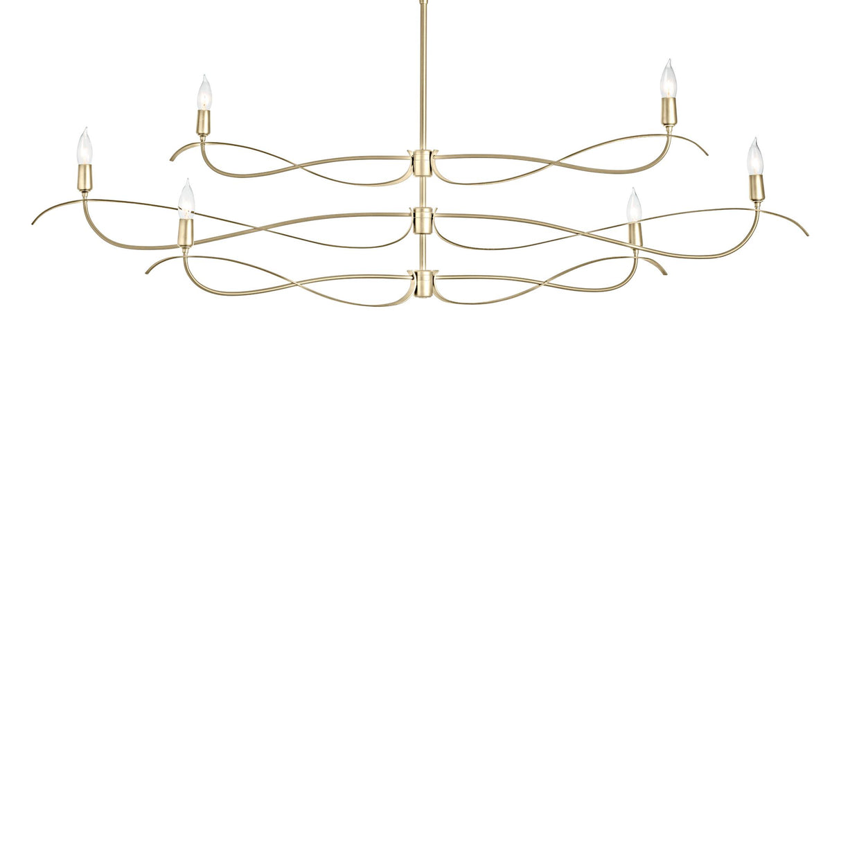 Hubbardton Forge 2021 Modern Brass Multi Willow 6-Light Large Chandelier