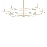 Hubbardton Forge 2021 Modern Brass Multi Willow 6-Light Large Chandelier