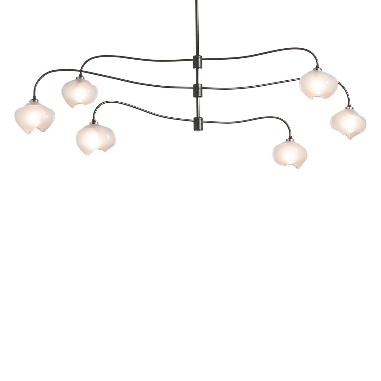 Hubbardton Forge 2021 Dark Smoke Frosted Glass (FD) Multi Ume 6-Light Large Pendant