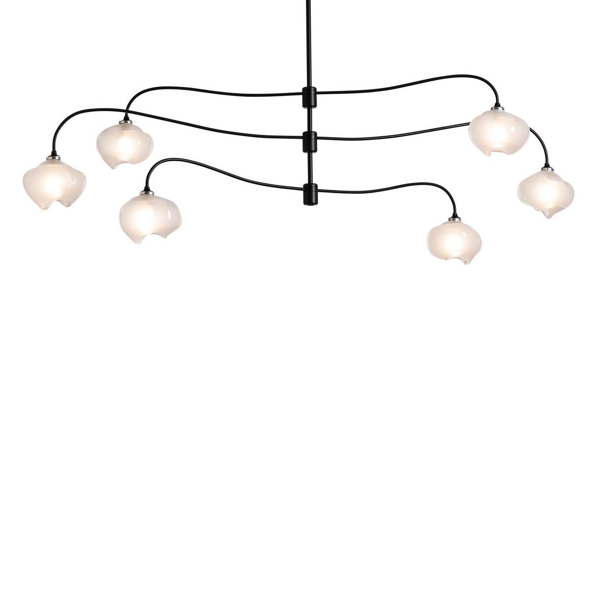 Hubbardton Forge 2021 Black Frosted Glass (FD) Multi Ume 6-Light Large Pendant
