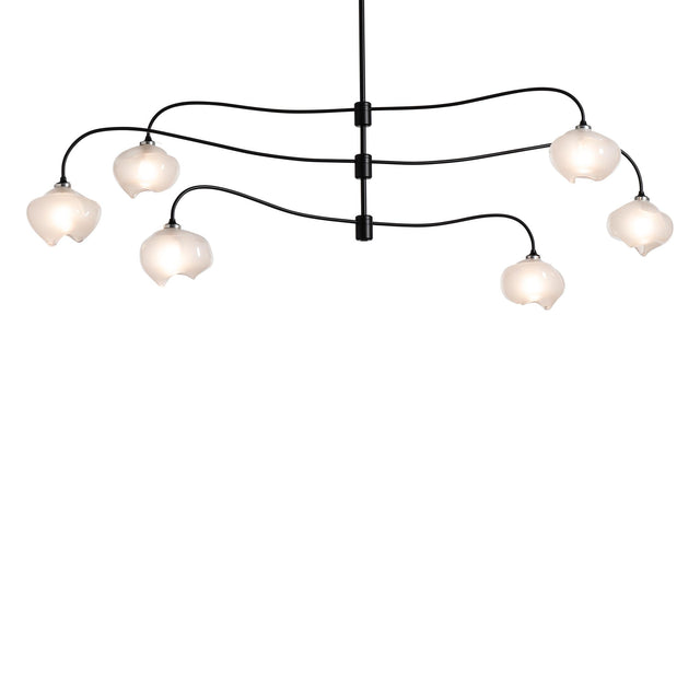 Hubbardton Forge 2021 Black Frosted Glass (FD) Multi Ume 6-Light Large Pendant