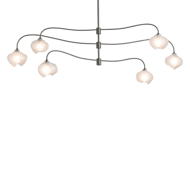Hubbardton Forge 2021 Natural Iron Frosted Glass (FD) Multi Ume 6-Light Large Pendant