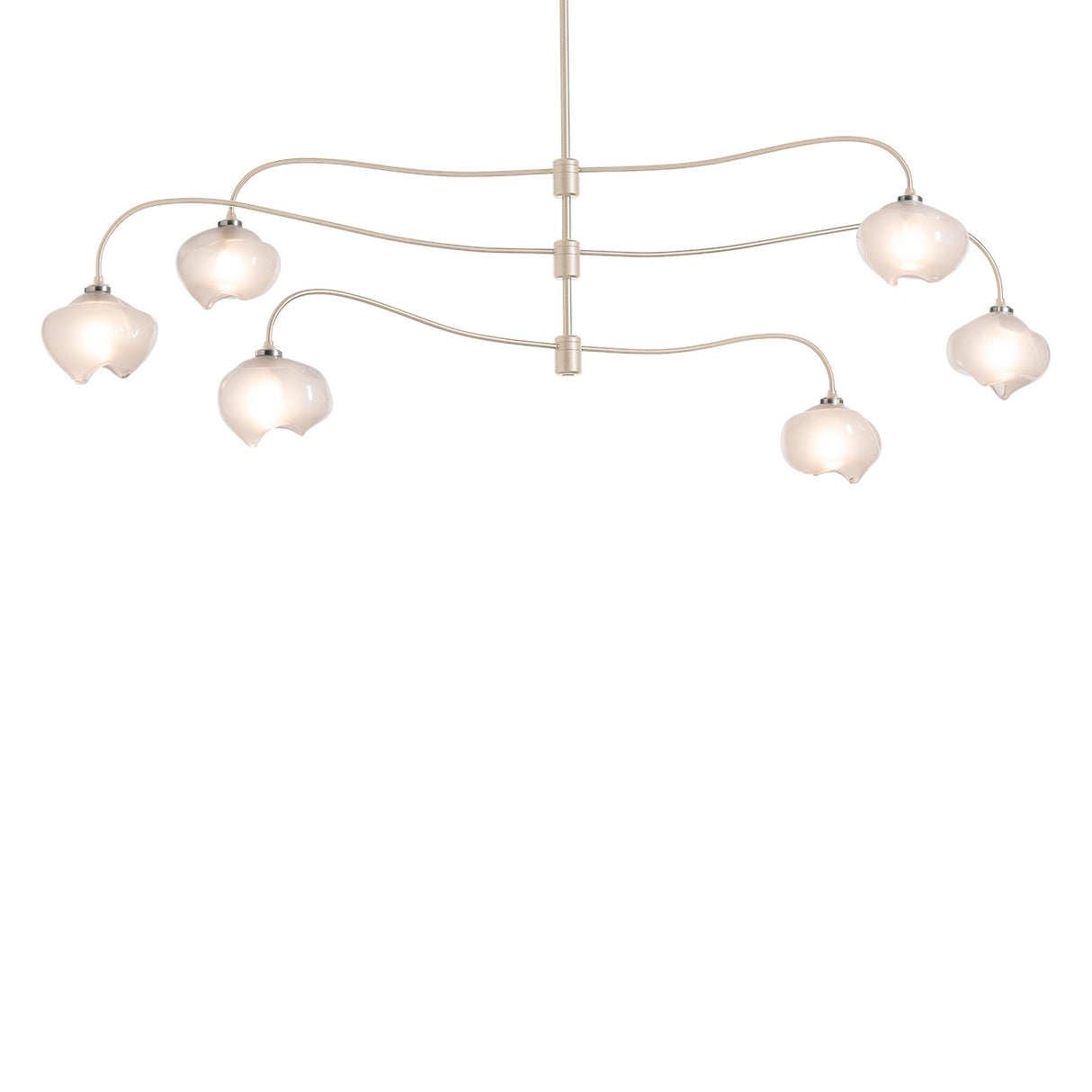 Hubbardton Forge 2021 Soft Gold Frosted Glass (FD) Multi Ume 6-Light Large Pendant