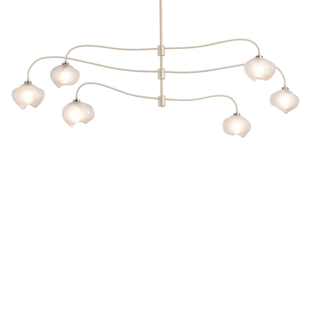 Hubbardton Forge 2021 Soft Gold Frosted Glass (FD) Multi Ume 6-Light Large Pendant