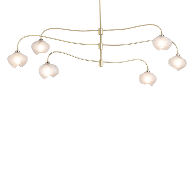 Hubbardton Forge 2021 Modern Brass Frosted Glass (FD) Multi Ume 6-Light Large Pendant