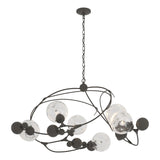 Hubbardton Forge 2021 Dark Smoke Water Glass (LL) Sprig Circular Pendant