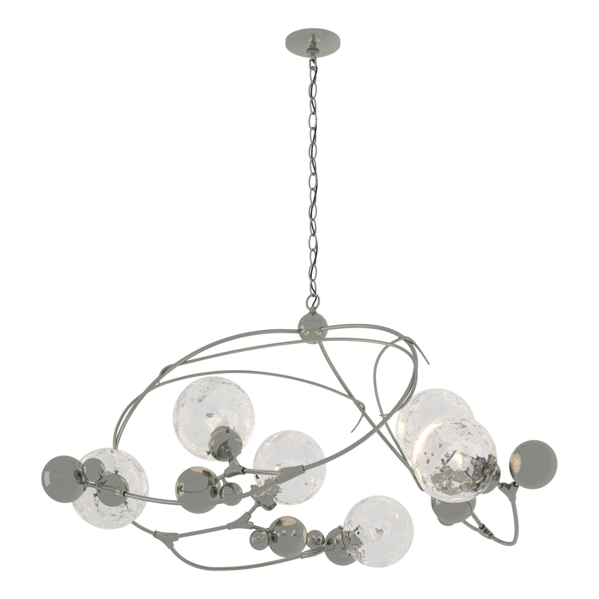 Hubbardton Forge 2021 Sterling Water Glass (LL) Sprig Circular Pendant
