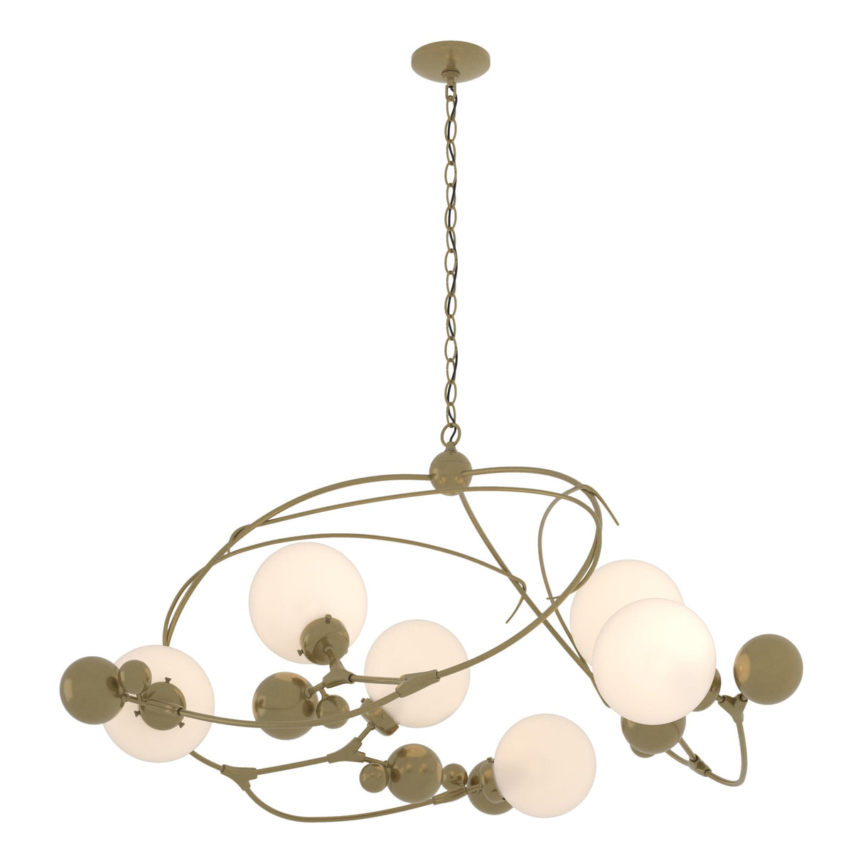 Hubbardton Forge 2021 Modern Brass Opal Glass (GG) Sprig Circular Pendant