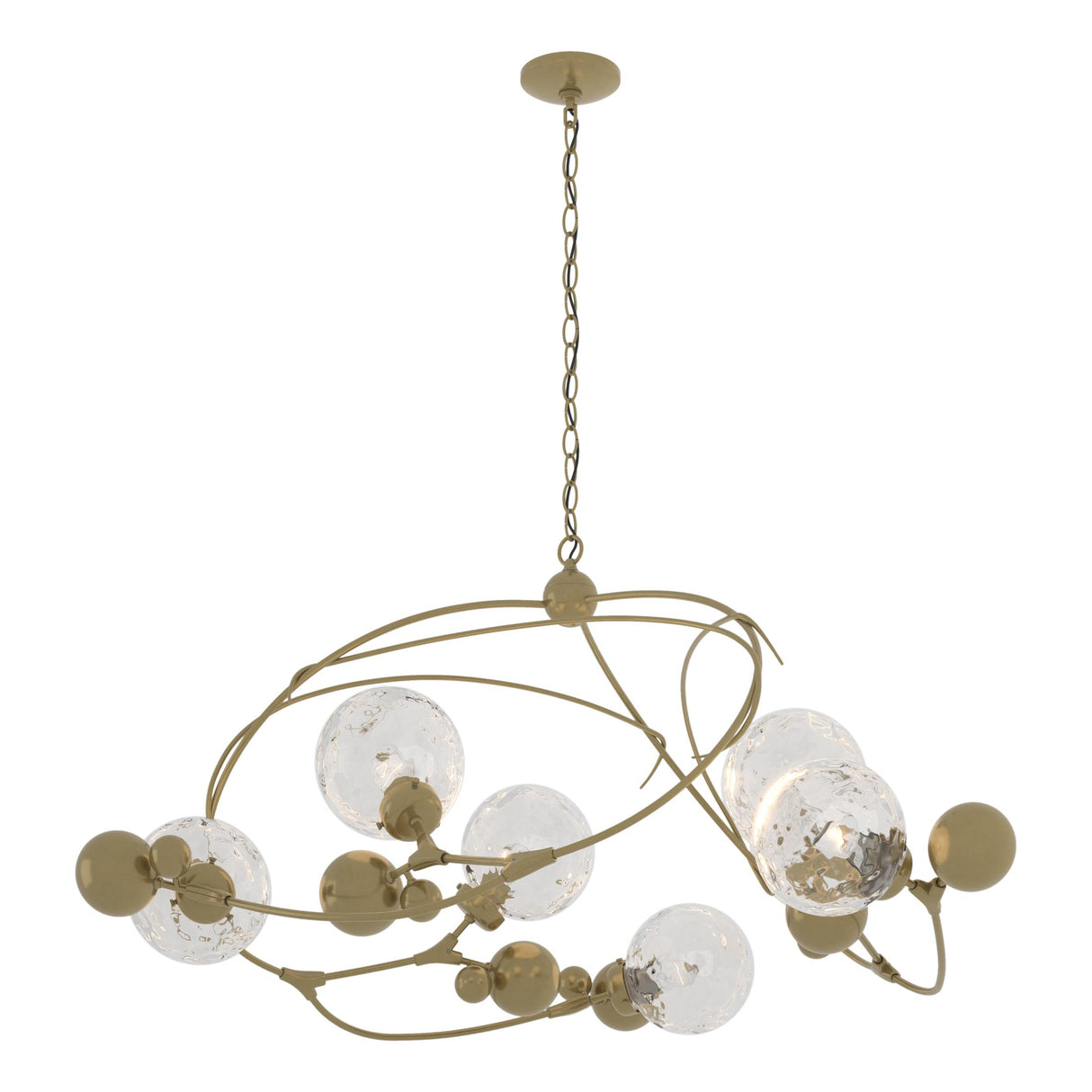 Hubbardton Forge 2021 Modern Brass Water Glass (LL) Sprig Circular Pendant