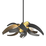 Hubbardton Forge 2013 Black Clear Glass with Frosted Diffuser (YE) Multi Corona Small Pendant