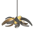 Hubbardton Forge 2013 Natural Iron Clear Glass with Frosted Diffuser (YE) Multi Corona Small Pendant