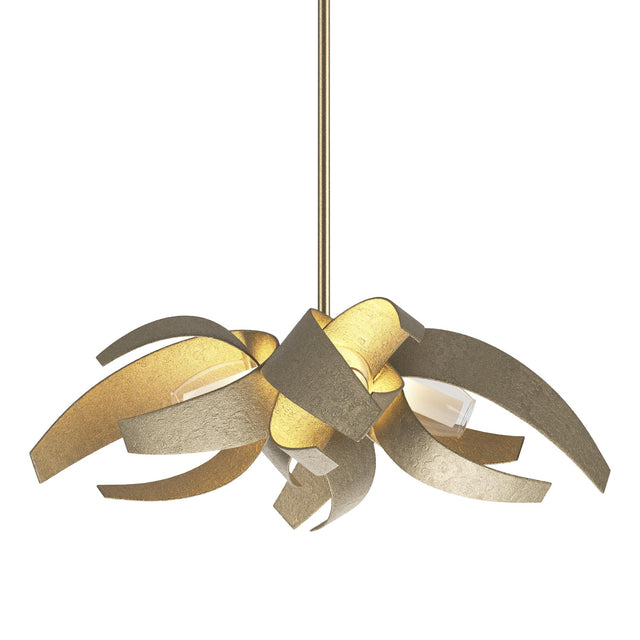 Hubbardton Forge 2013 Soft Gold Clear Glass with Frosted Diffuser (YE) Multi Corona Small Pendant