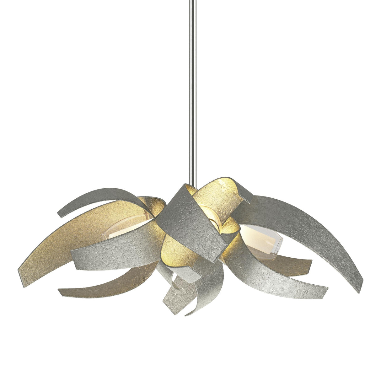 Hubbardton Forge 2013 Sterling Clear Glass with Frosted Diffuser (YE) Multi Corona Small Pendant