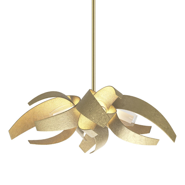 Hubbardton Forge 2013 Modern Brass Clear Glass with Frosted Diffuser (YE) Multi Corona Small Pendant