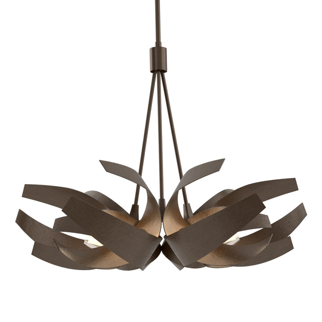 Hubbardton Forge 2012 Bronze Clear Glass with Frosted Diffuser (YE) Multi Corona Pendant