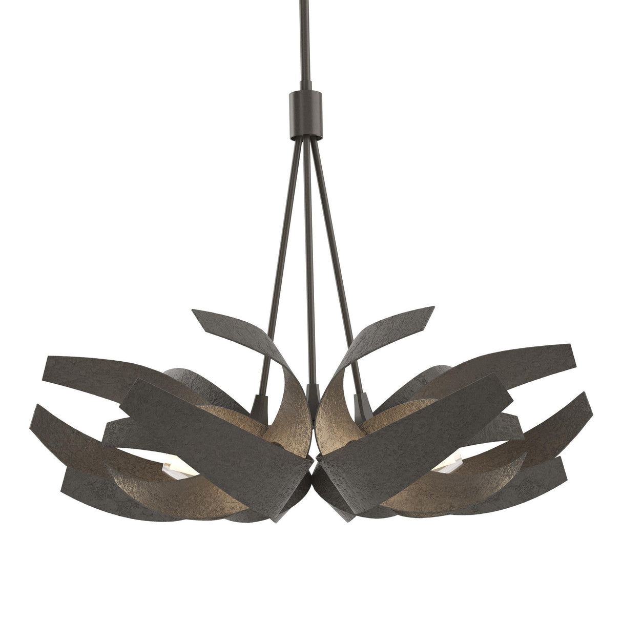 Hubbardton Forge 2012 Dark Smoke Clear Glass with Frosted Diffuser (YE) Multi Corona Pendant