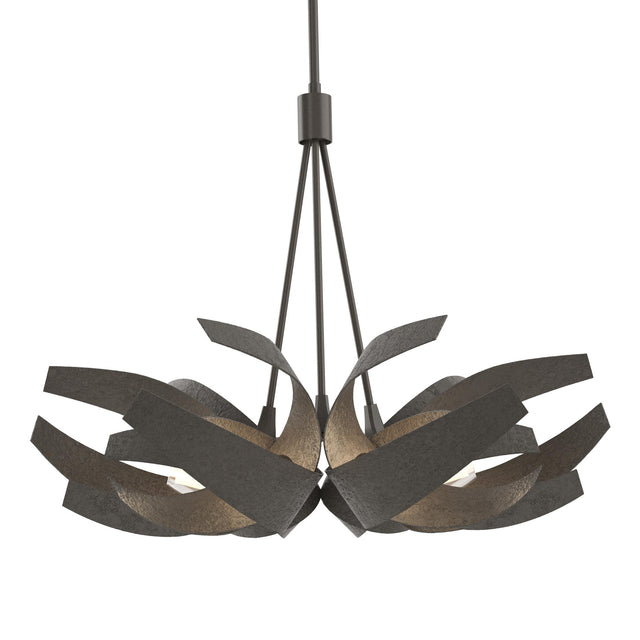 Hubbardton Forge 2012 Dark Smoke Clear Glass with Frosted Diffuser (YE) Multi Corona Pendant