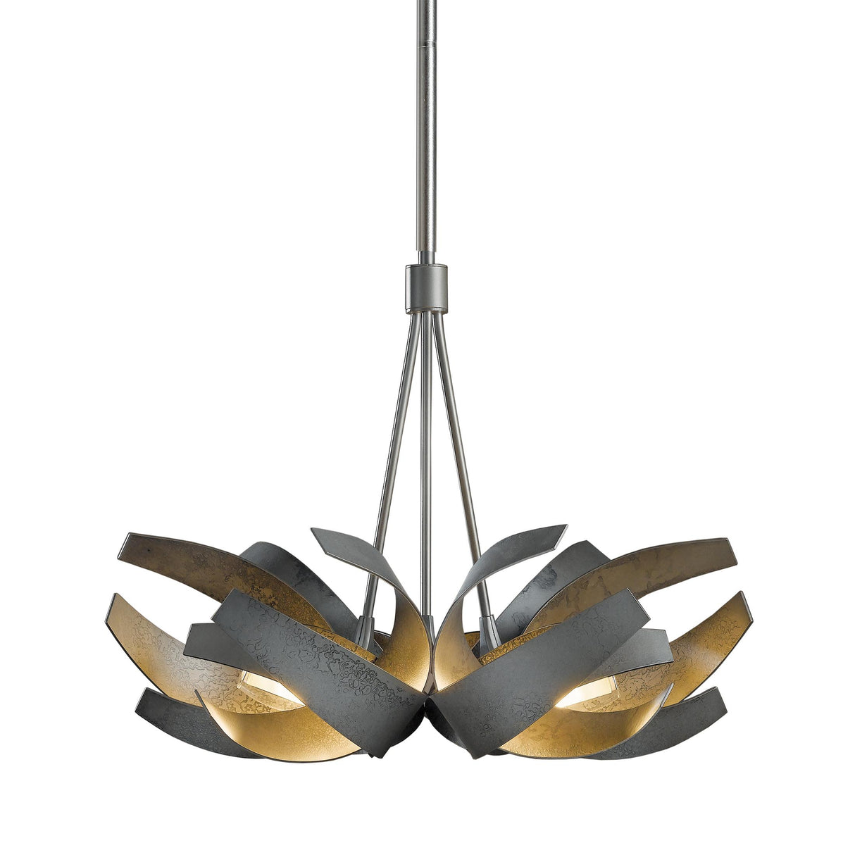 Hubbardton Forge 2012 Dark Smoke Clear Glass with Frosted Diffuser (YE) Multi Corona Pendant