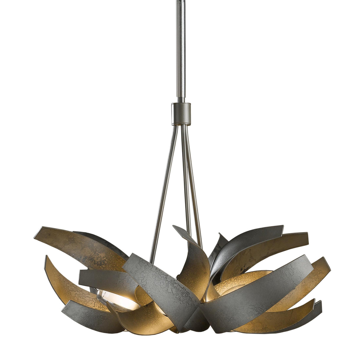 Hubbardton Forge 2012 Dark Smoke Clear Glass with Frosted Diffuser (YE) Multi Corona Pendant