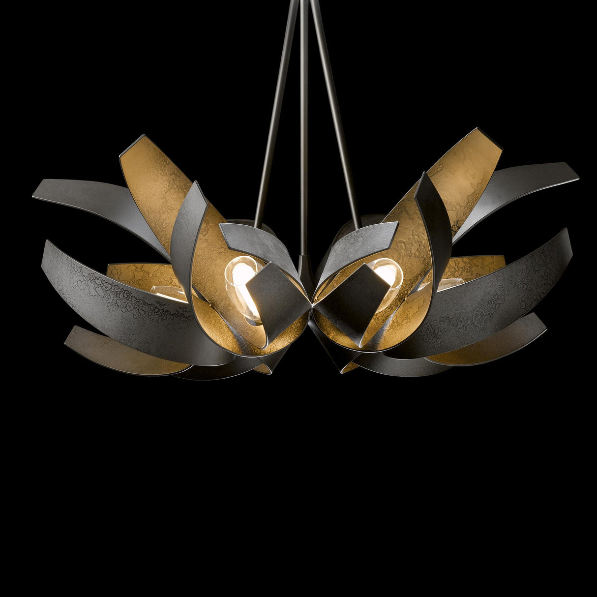 Hubbardton Forge 2012 Dark Smoke Clear Glass with Frosted Diffuser (YE) Multi Corona Pendant