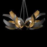 Hubbardton Forge 2012 Dark Smoke Clear Glass with Frosted Diffuser (YE) Multi Corona Pendant