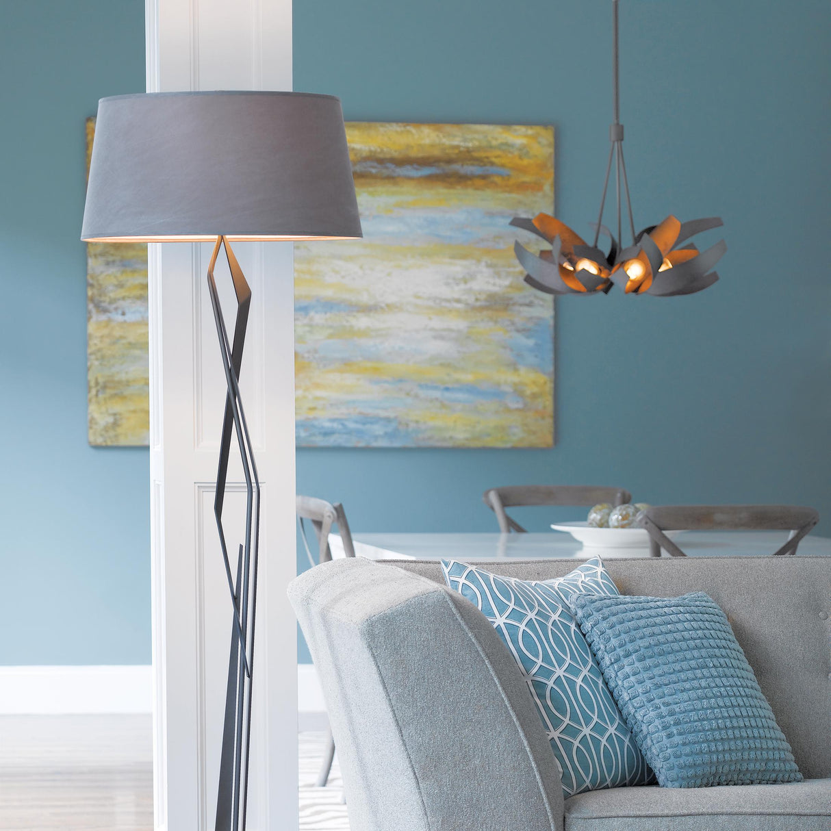 Hubbardton Forge 2012 Dark Smoke Clear Glass with Frosted Diffuser (YE) Multi Corona Pendant
